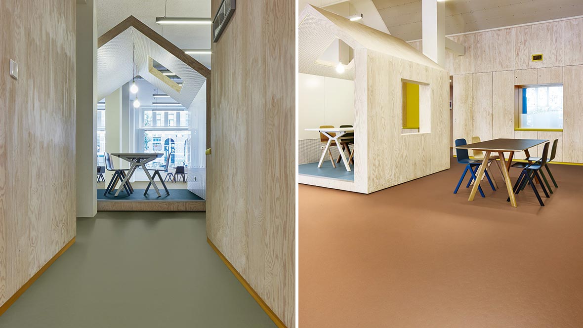 Marmoleum Solid Walton Linoleum Bodenbelag Anwendung 1