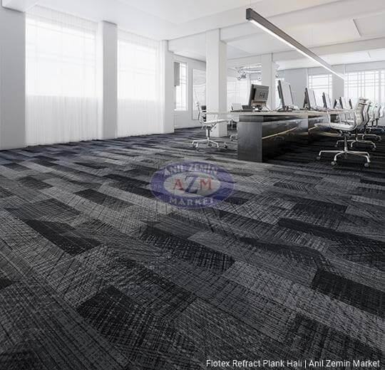 flotex refract plank karo halı uygulama 137001 obsidian