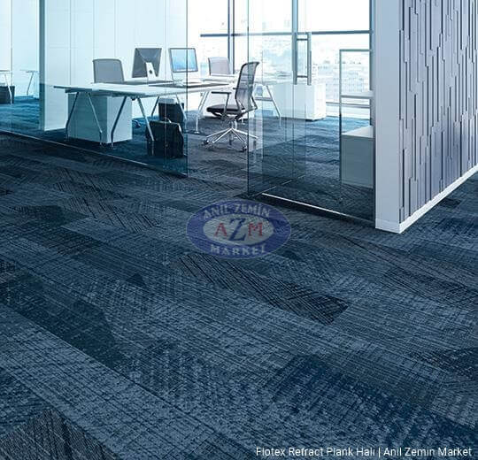 flotex refract plank karo halı uygulama 137002 firoza