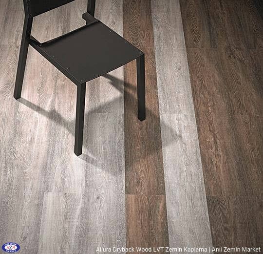 Allura Dryback Wood Ahşap desenli LVT zemin kaplama 60150DR7-60150DR5 brown raw timber1