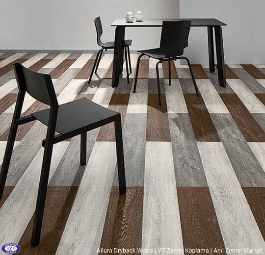 Allura Dryback Wood Ahşap desenli LVT zemin kaplama uygulama