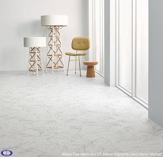 Allura Flex Material mermer desenli esnek vinil LVT zemin kaplama 63450FL1-63450FL5 white marble1