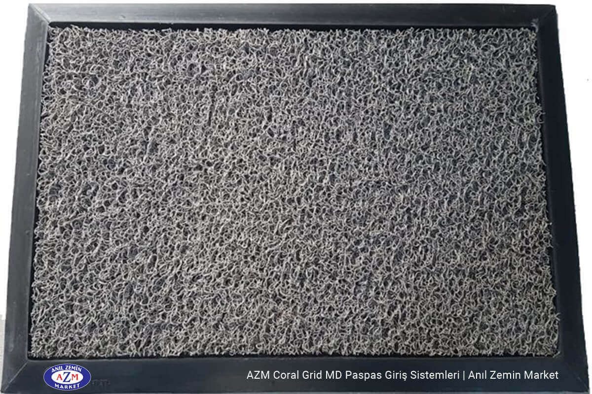 AZM Coral Grip MD Nem alıcı kapı önü gri kıvırcık paspas
