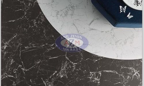 Anıl Zemin Eternal Material PVC Bodenbelag uygulama 13332 white marble 13312 black marble Eternal Material PVC Bodenbelag uygulama görseli - 13332 white marble 13312 black marble