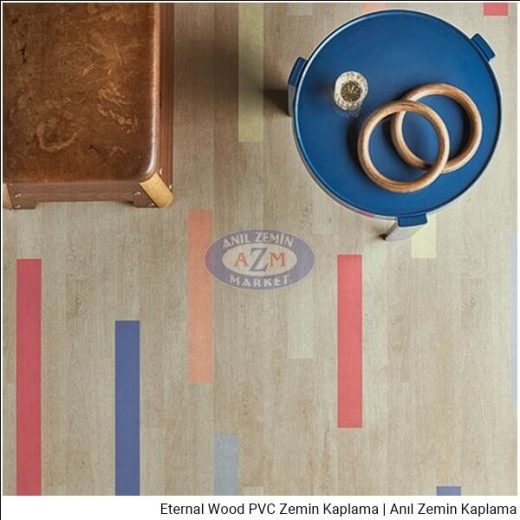 Eternal wood pvc zemin kaplama 10132 bright colourful planks uygulama görseli 1