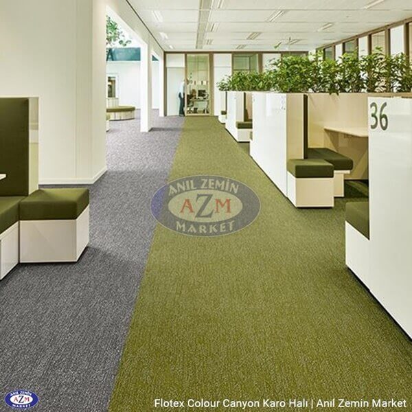 Flotex Colour Canyon karo halı uygulama görseli t545027 kelp