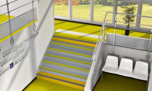 Sarlon Complete step pvc zemin kaplama 2 sarı ve gri pvc zemin kaplama